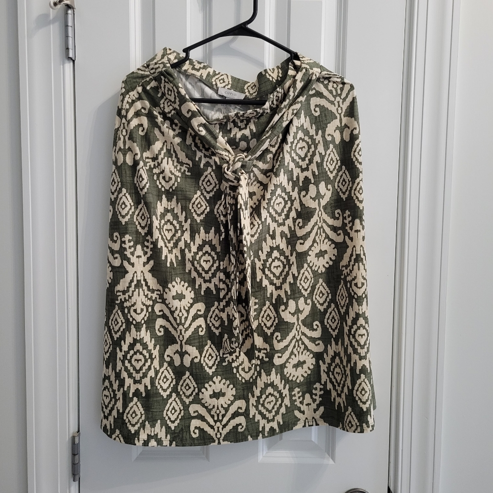 Cupio Green Boho Patterned Medium Skirt